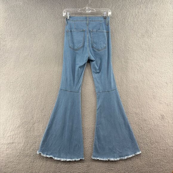 Judy Blue High Rise Raw Hem Flare Jeans Light Wash Stretch Denim Size 1 (25) - Picture 10 of 14